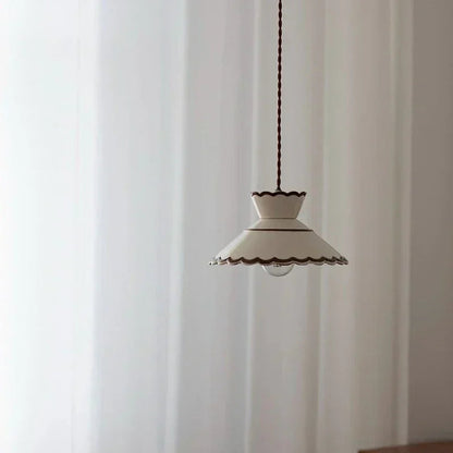 Dark Green Ceramic Pendant Light with Copper Finish – Retro Nordic Ceiling Lamp | Elegant Ambient Lighting