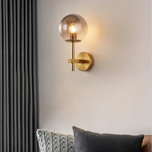 AuroraSphere Wall Light – Nordic Glass Globe LED Wall Lamp | Modern Ambient Lighting for Bedrooms & Bathrooms