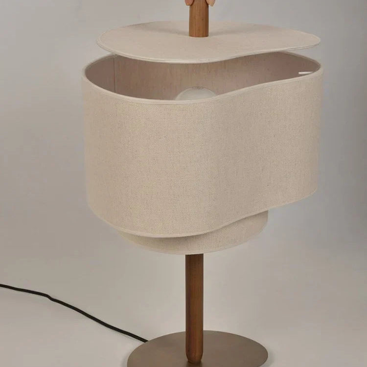 Hoshina Floor Lamp – Wabi-Sabi Fabric Standing Light | Japanese Minimalist LED Lamp for Calm Interiors