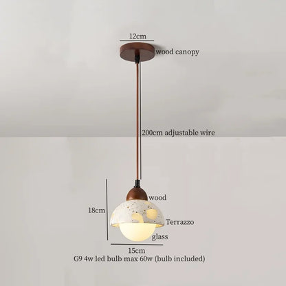 Marble Pendant Light with Iron Finish – Modern Nordic LED Ceiling Lamp | Luxury Contemporary Lighting