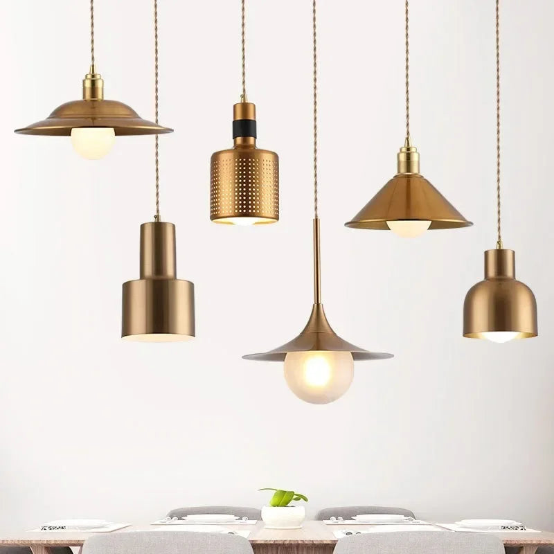 Gold Nordic Pendant Light – Modern LED Hanging Lamp | Scandinavian Luxury Interior Lighting