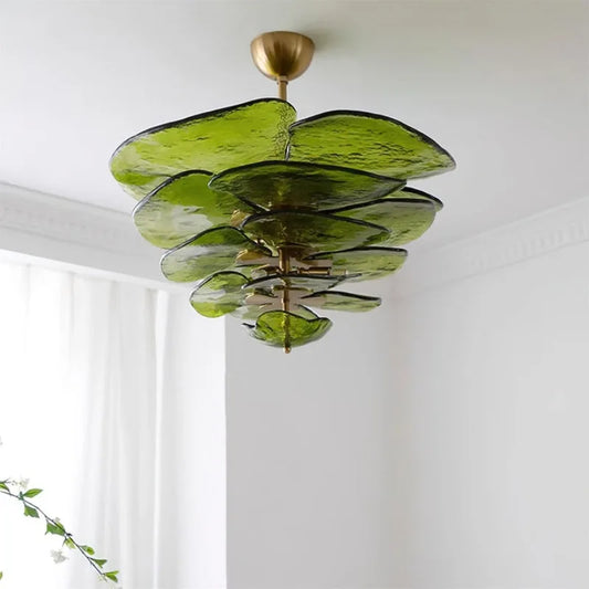 Murano Bloom Chandelier – Art Glass Pendant Light | Luxury Lotus-Inspired Lighting | Statement Interior Design