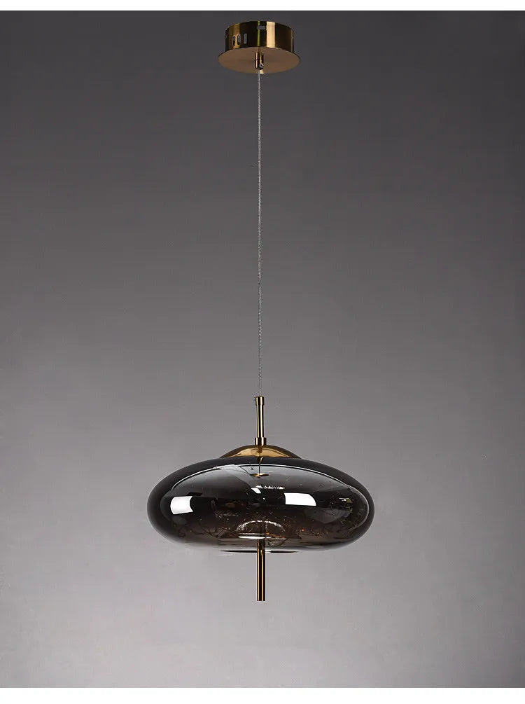 Modern Glass LED Pendant Light – Dimmable Hanging Ceiling Fixture | Luxury Designer Chandelier | Contemporary Home Lighting