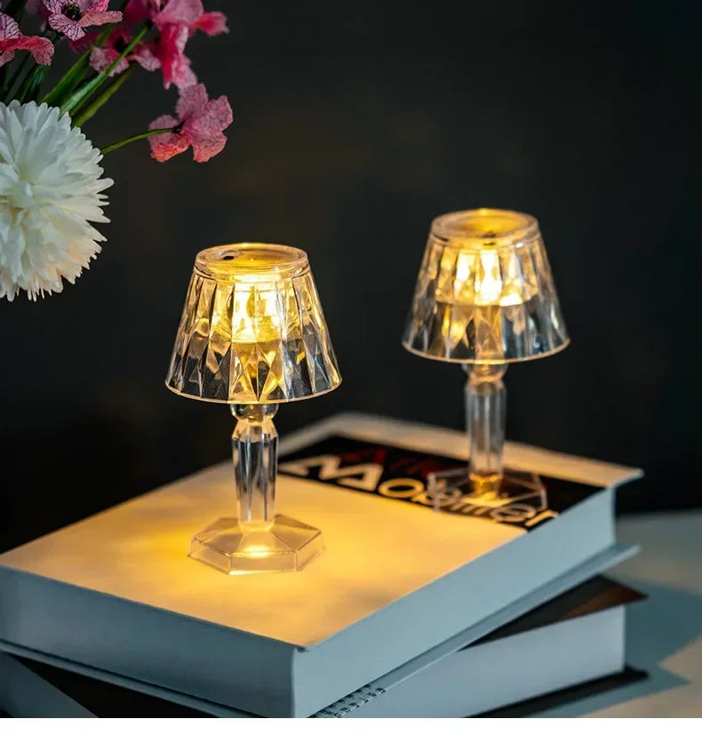 Crystal LED Accent Table Lamp – Colour Changing Touch Night Light | Decorative Bedside Lamp | Elegant Mood Lighting