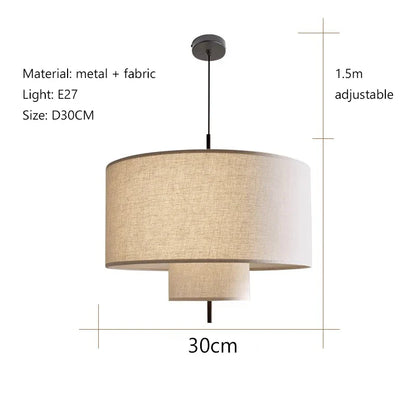 Modern Wabi-Sabi Fabric Pendant Light – Nordic LED Hanging Ceiling Lamp | Soft Ambient Lighting | Premium Designer Fixture