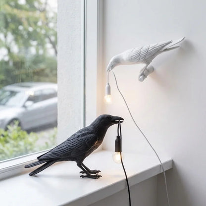 Modern Lucky Bird Resin Table Lamp – Creative LED Decorative Light | Contemporary Bedside Lamp | Designer Home Accent