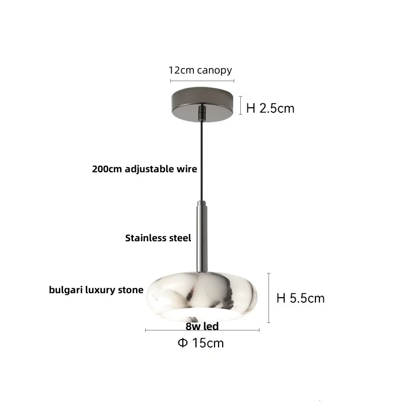 Bulgari Stone Pendant Light – Wabi-Sabi Marble Ceiling Lamp | Luxury Ambient Lighting | Contemporary Interior Statement