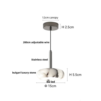 Bulgari Stone Pendant Light – Wabi-Sabi Marble Ceiling Lamp | Luxury Ambient Lighting | Contemporary Interior Statement