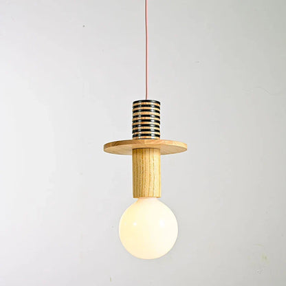 Halden Wood Pendant Light – Nordic LED Hanging Lamp | Minimalist Wooden Ceiling Light for Contemporary Interiors