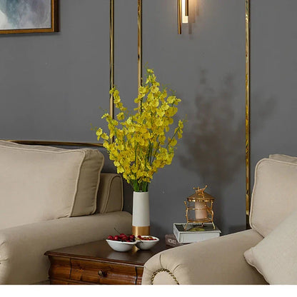 Marble LED Wall Light with Gold & Black Finish – Modern Luxury Wall Sconce | Elegant Ambient Interior Lighting
