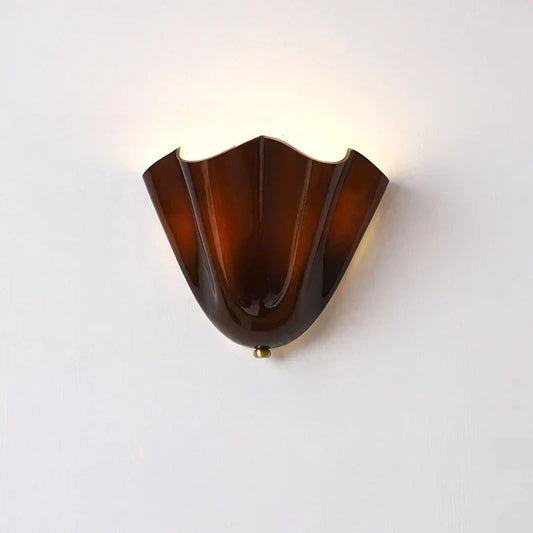 Retro Colourful Glass Wall Lamp – French Shell-Inspired Designer Wall Light for Living Rooms, Bedrooms & Elegant Interiors