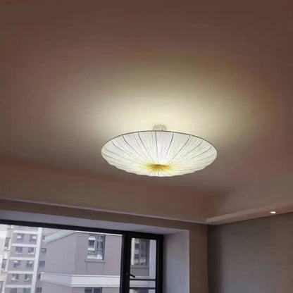 Aethera Ceiling Light – Wabi-Sabi Fabric LED Pendant | Minimalist Floating Disc Lamp for Contemporary Interiors