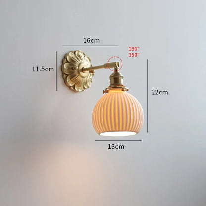 Frosted Glass LED Wall Light with Copper Finish – Modern Luxury Wall Sconce | Elegant Ambient Lighting