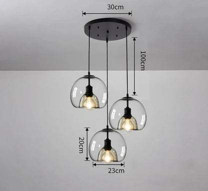 Amber Glass Pendant Light – Modern E27 Ceiling Lamp | Warm Ambient Lighting | Elegant Contemporary Interior Feature