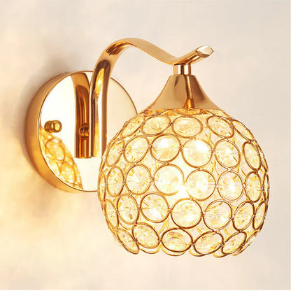 Crystal Wall Light with Gold & Silver Finish – Modern Luxury LED Wall Sconce | Elegant Ambient Lighting