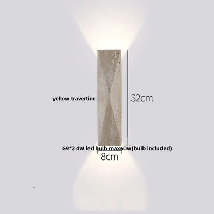 Cavora Stone Wall Light – Scandinavian Glass & Natural Stone Sconce | Up & Down Ambient Lighting | Contemporary Interior Design