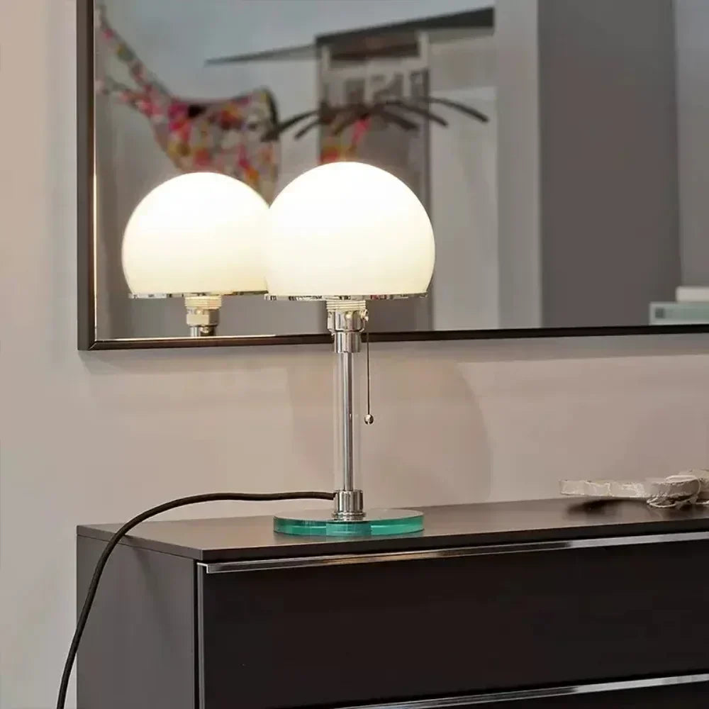 Luméhaus Table Lamp – Nordic Glass & Chrome Designer Lamp | Modern Ambient Lighting for Elegant Interiors