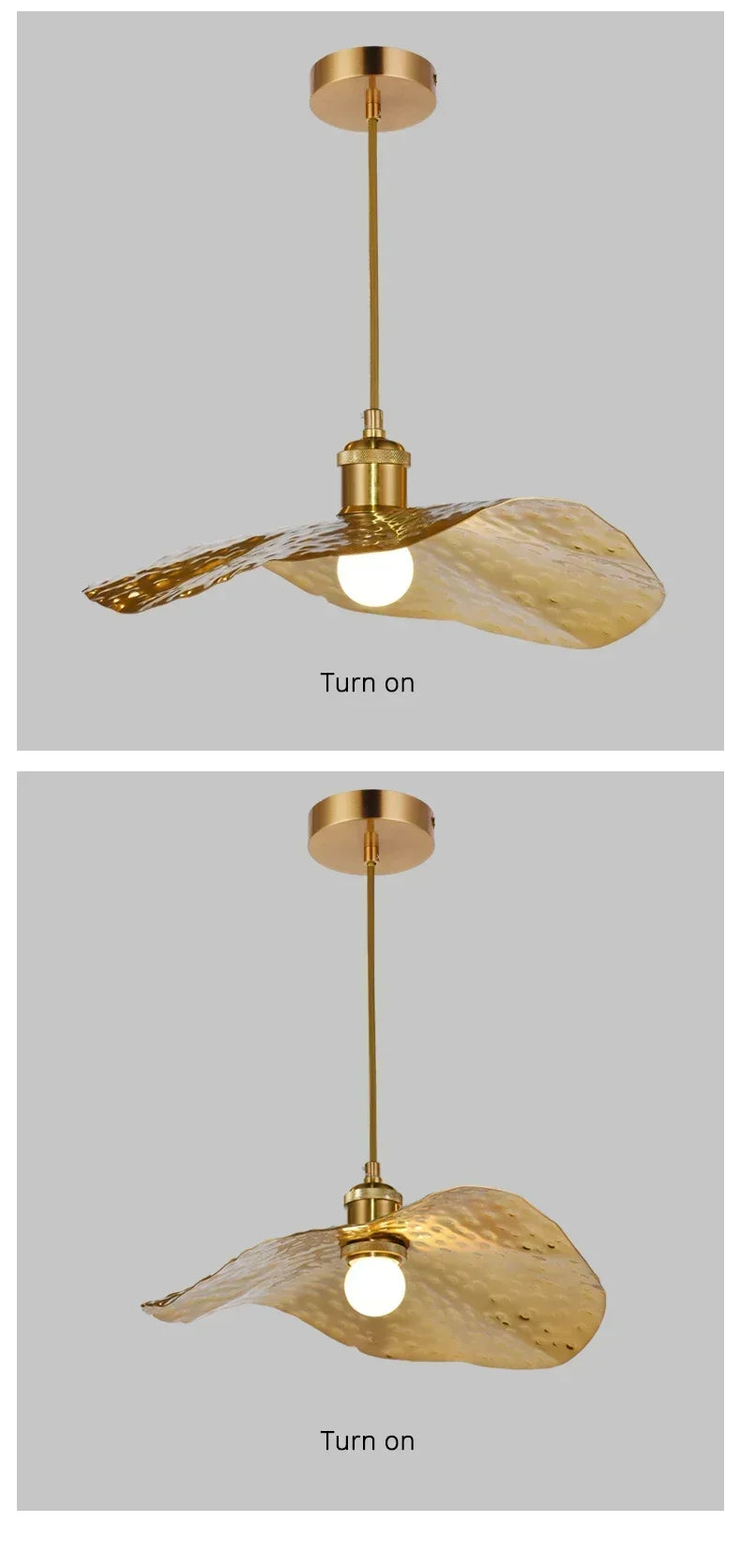 Gold Lotus Pendant Light – Vintage Zen Ceiling Lamp | Luxury Ambient Hanging Lighting