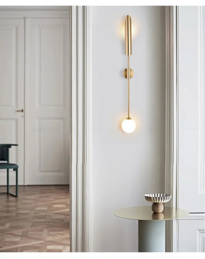 Gold Glass Wall Light – Luxury G9 Wall Lamp | Contemporary Up & Down Lighting | Elegant Interior Accent