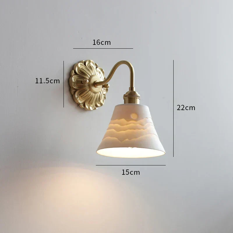 Frosted Glass LED Wall Light with Copper Finish – Modern Luxury Wall Sconce | Elegant Ambient Lighting