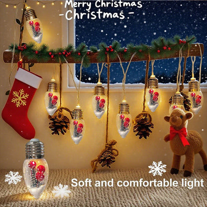 FrostGlobe LED Snow Globe String Lights – Festive Christmas Fairy Lights | Battery-Powered Holiday Decoration
