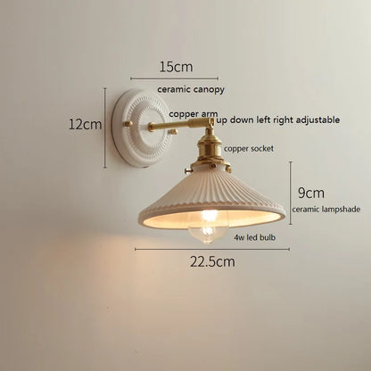 Aurelle Ceramic Wall Light – Adjustable E27 Wall Lamp | Contemporary Copper Lighting | Elegant Interior Illumination