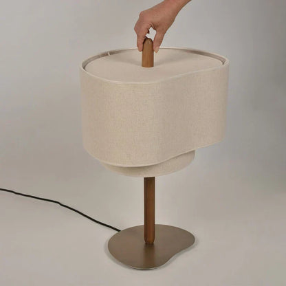 Hoshina Floor Lamp – Wabi-Sabi Fabric Standing Light | Japanese Minimalist LED Lamp for Calm Interiors