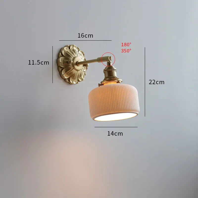 Frosted Glass LED Wall Light with Copper Finish – Modern Luxury Wall Sconce | Elegant Ambient Lighting