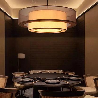 Veloura Silk Pendant Light – Luxury Beige Hanging Ceiling Lamp | Soft Ambient Lighting for Modern Interiors