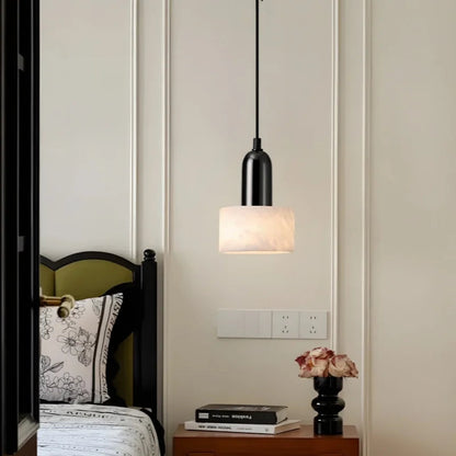 Marble Pendant Light with Iron Finish – Modern Nordic LED Ceiling Lamp | Luxury Contemporary Lighting
