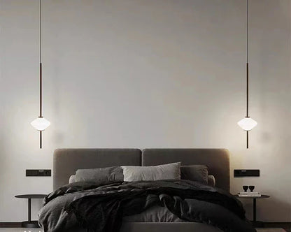 Modern White Glass Pendant Light – Adjustable LED Hanging Ceiling Fixture | Contemporary Globe Chandelier | Elegant Home Lighting