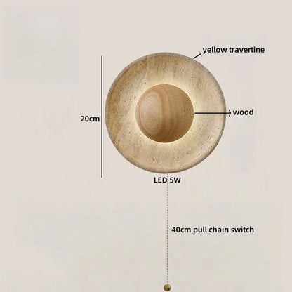 Travertine Stone LED Wall Light – Modern Luxury Wall Sconce | Warm Ambient Interior Lighting