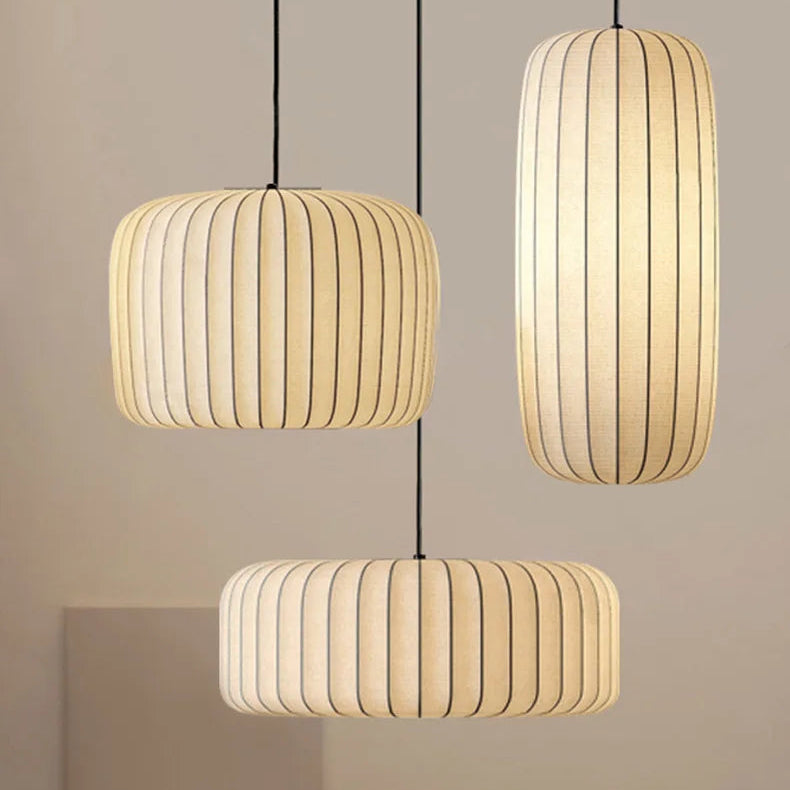 Serenea Silk Pendant Light – Wabi-Sabi Hanging Lamp | Japanese Nordic Ceiling Light for Elegant Interiors