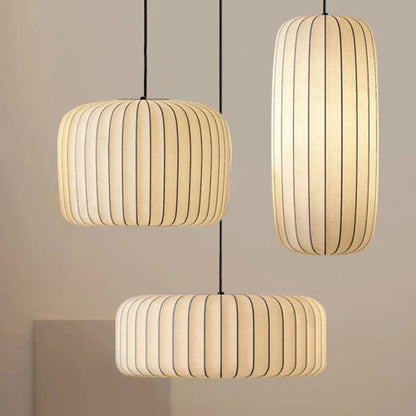 Serenea Silk Pendant Light – Wabi-Sabi Hanging Lamp | Japanese Nordic Ceiling Light for Elegant Interiors