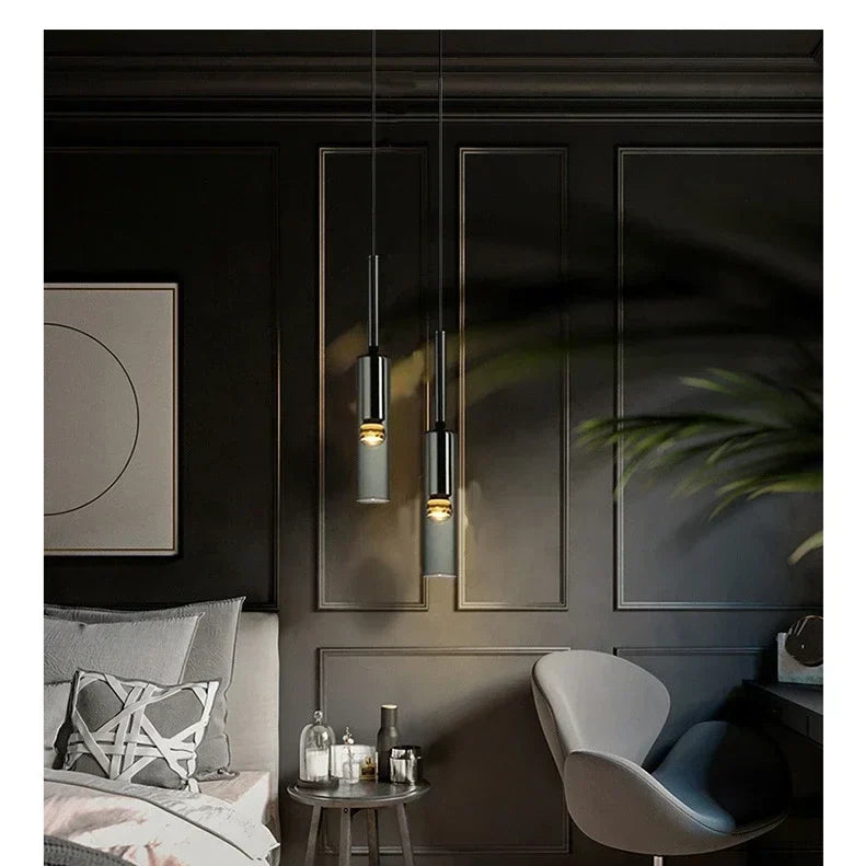 Obsidian Orb Pendant Light – Minimalist Glass Ceiling Lamp | Nordic LED Hanging Light for Contemporary Interiors