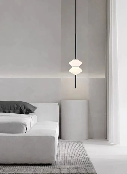 Modern White Glass Pendant Light – Adjustable LED Hanging Ceiling Fixture | Contemporary Globe Chandelier | Elegant Home Lighting