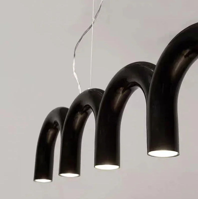 Sculptural U-Shaped LED Ceiling Light – Modern Designer Chandelier | Luxury Architectural Lighting