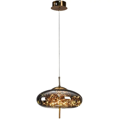 Modern Glass LED Pendant Light – Dimmable Hanging Ceiling Fixture | Luxury Designer Chandelier | Contemporary Home Lighting