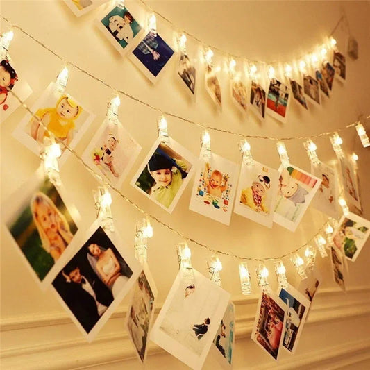 LumaClip LED Photo Clip String Lights – 3M Decorative Photo Display Lights | 20 LED Clips for Photos, Cards & Seasonal Décor