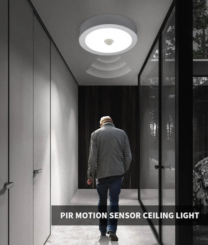 LED Ceiling Light with Motion Sensor – Automatic Round Ceiling Fixture | Energy-Efficient Indoor Lighting | PIR Sensor Ceiling Lamp