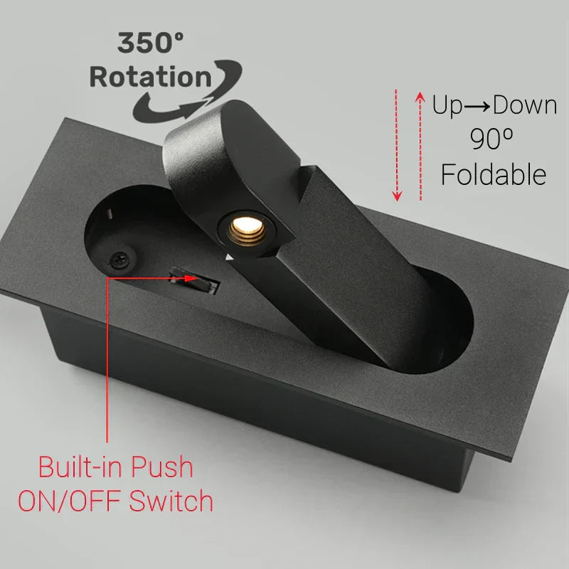 Arctis Pivot Wall Light – Adjustable Recessed LED Reading Lamp | Minimalist Nordic Wall Lighting