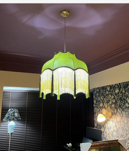Versailles Tassel Pendant Light – French Vintage Chandelier | Luxury Fabric Ceiling Lamp | Timeless Interior Elegance