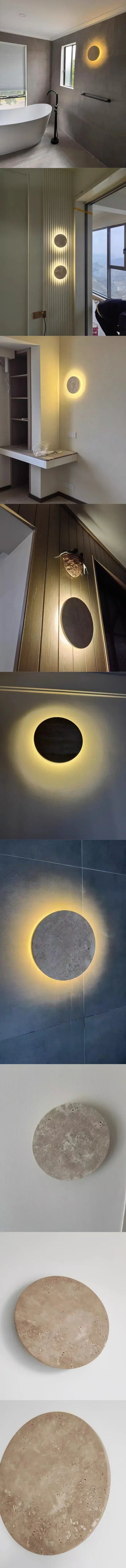 Travertine Stone LED Wall Light – Modern Luxury Wall Sconce | Warm Ambient Interior Lighting