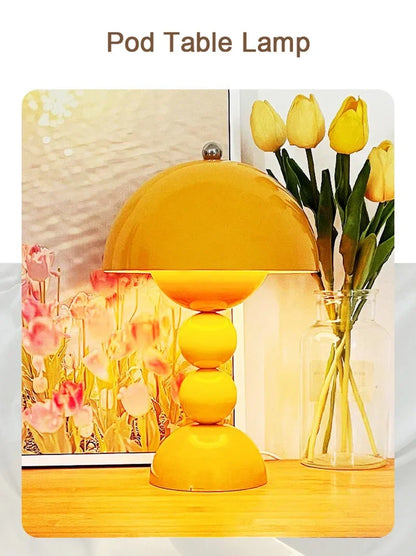 Nordic Floral LED Table Lamp – USB Dimmable Night Light | Decorative Bedside Lamp | Modern Home Accent Lighting
