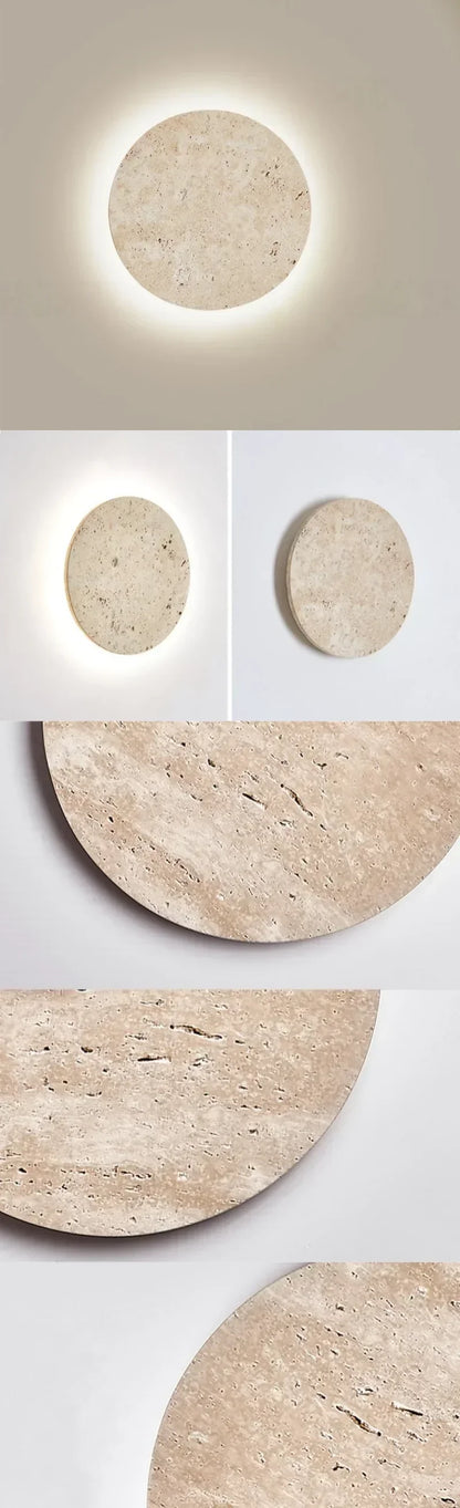 Travertine Stone LED Wall Light – Modern Luxury Wall Sconce | Warm Ambient Interior Lighting