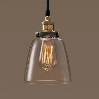 Scandinavian Glass Pendant Light – Vintage Loft E27 Ceiling Lamp | Elegant Ambient Lighting | Contemporary Nordic Interior Feature