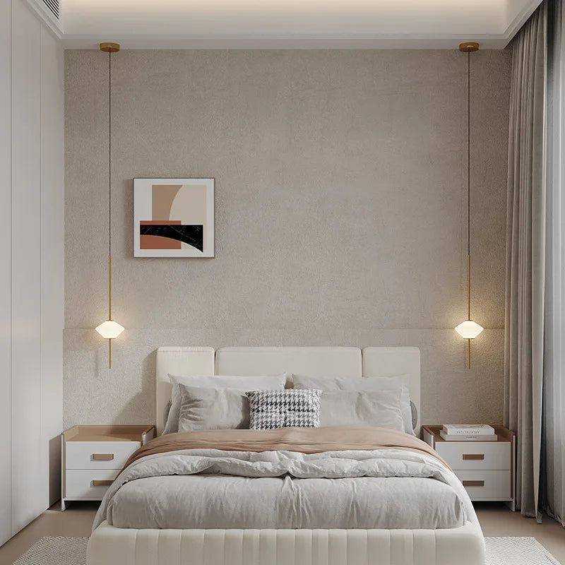 Modern White Glass Pendant Light – Adjustable LED Hanging Ceiling Fixture | Contemporary Globe Chandelier | Elegant Home Lighting