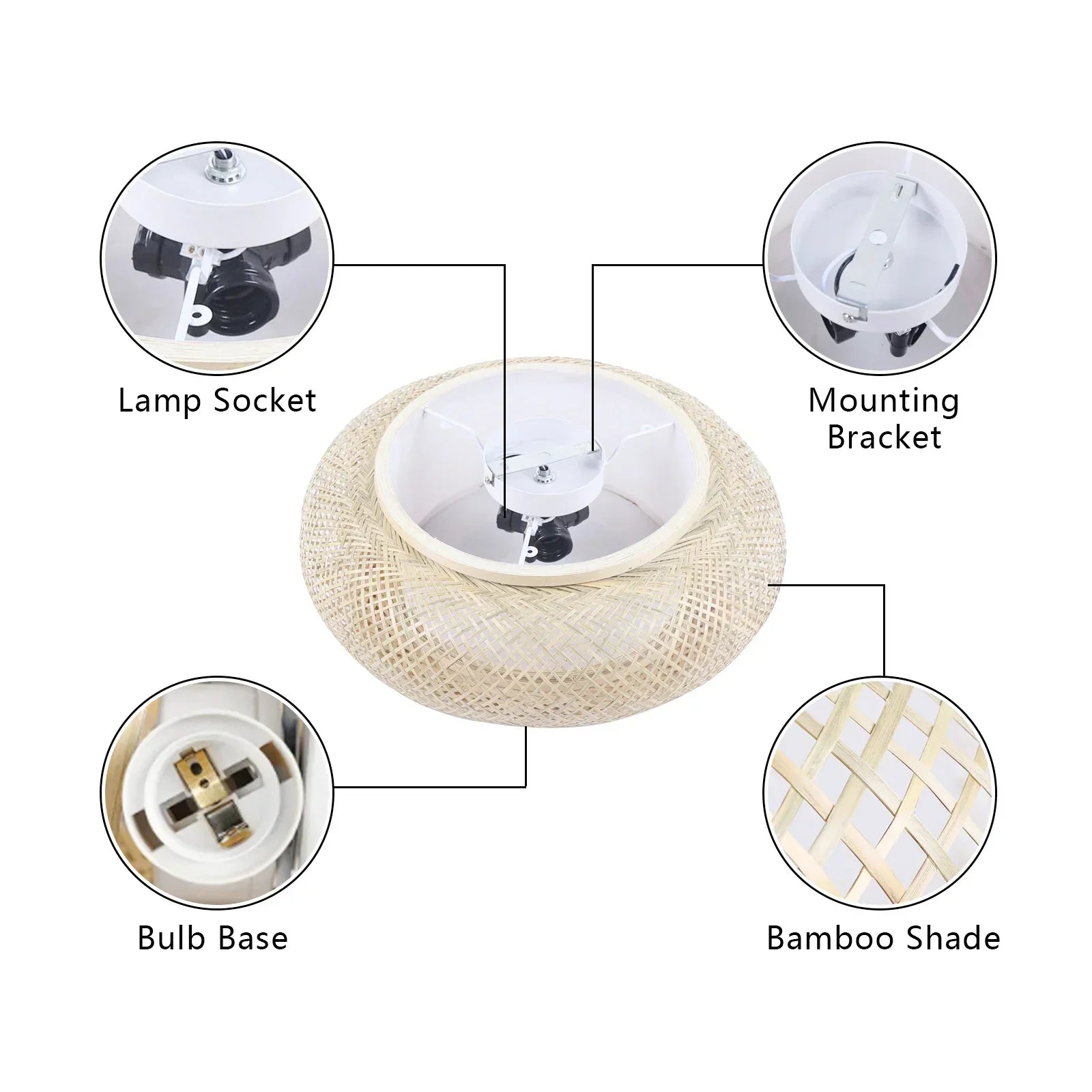 LumaBambu: Moderne Bamboe Plafondlamp Flush-Mount-Leuchtezauber