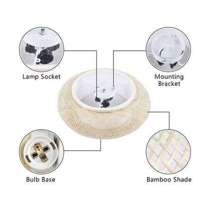 LumaBambu: Moderne Bamboe Plafondlamp Flush-Mount-Leuchtezauber