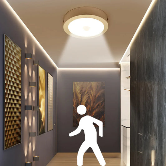 LED Ceiling Light with Motion Sensor – Automatic Round Ceiling Fixture | Energy-Efficient Indoor Lighting | PIR Sensor Ceiling Lamp